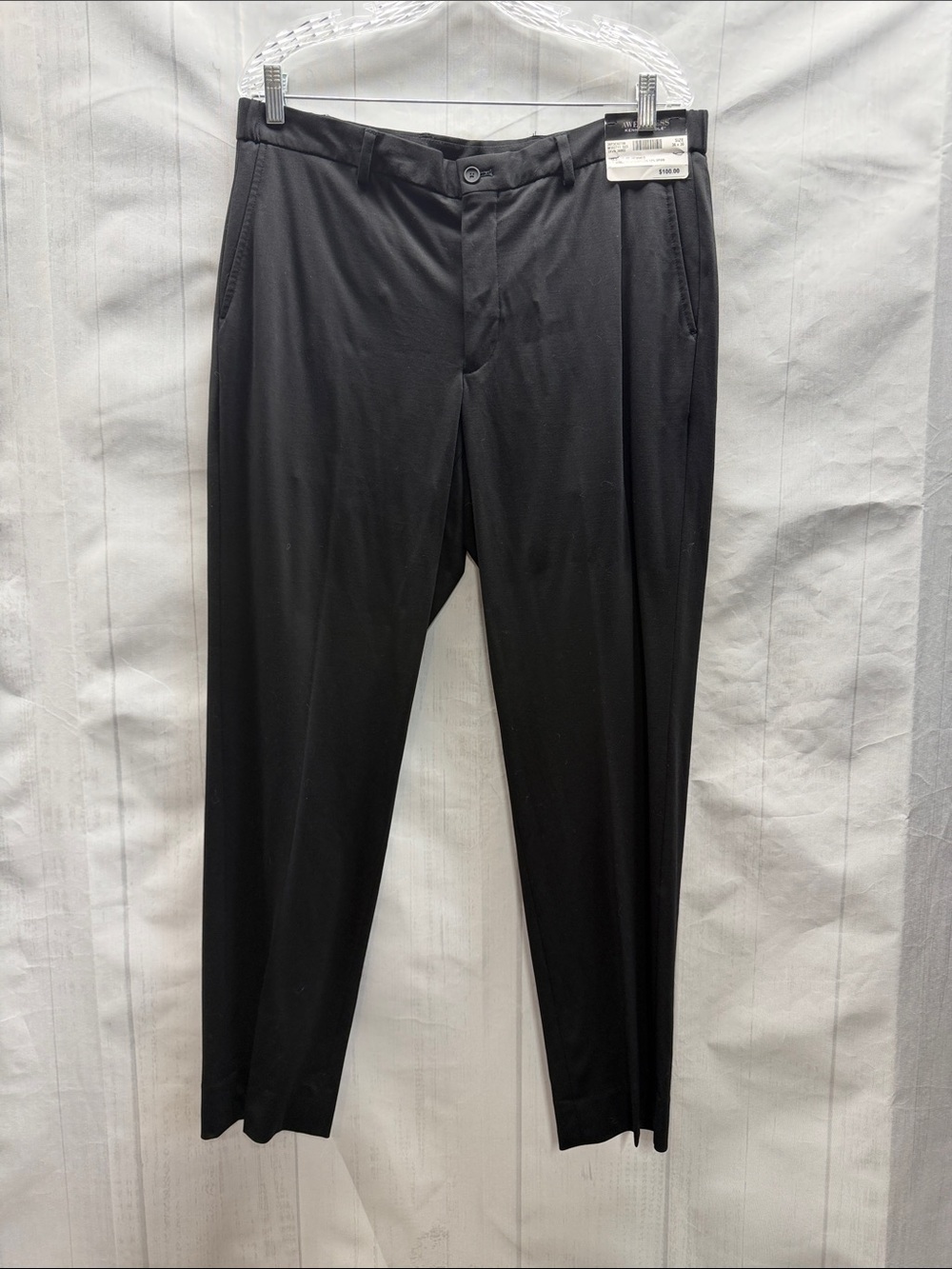 Awearness Kenneth Cole NWT Black Men's Stretch Slim Fit Flat Front Dress Pants